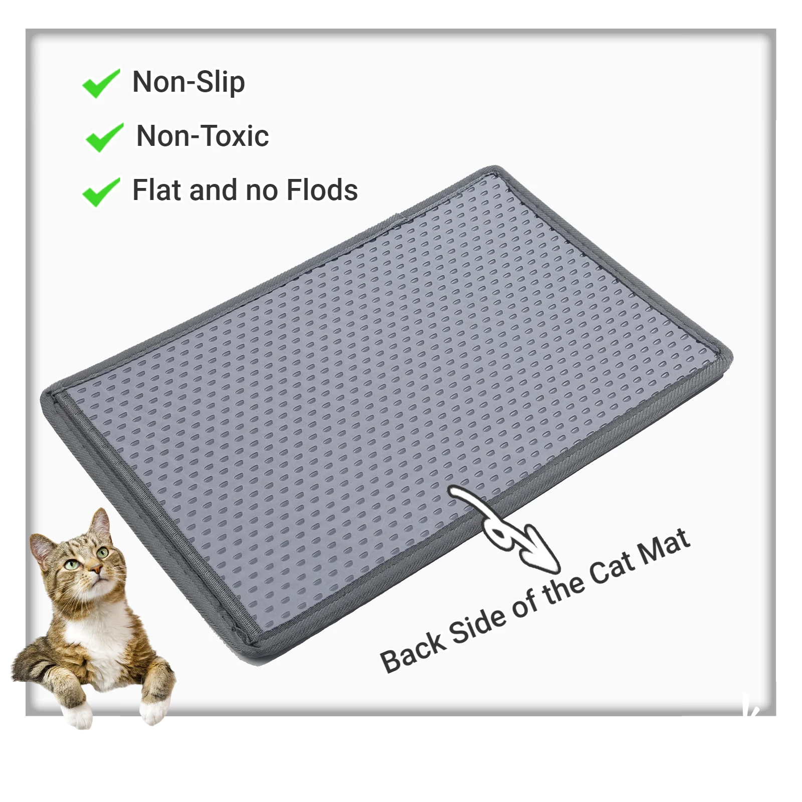 Scatter Control Easy Clean Urine Waterproof MiLi Shape Scratching design Double Layer Kitty Litter Trapping Mat Cat Litter Mat