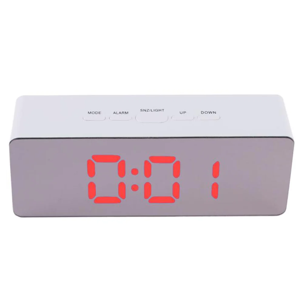 

Rectangle Red Light Clock Led Digital Alarm With Radio Wake Buzzer Usb Powered Snooze Sleep Function Time Fm Display