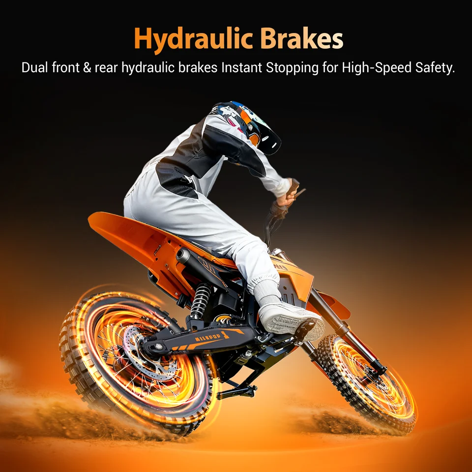 HillMiles MilePop Electric Dirt Bike Teens Adults, 2000W 48V E-Bike with Dual Suspension, Hydraulic Brakes, Off-Road Tires image 5