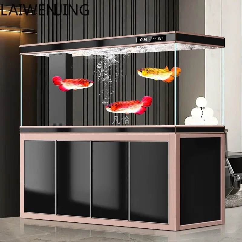 

HLZ fish tank ultra-white glass bottom filter aquarium medium and large entrance screen partition integrated