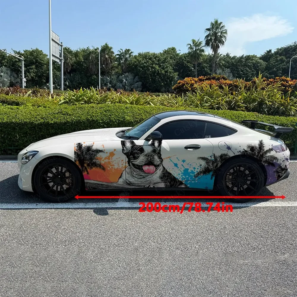 2pcs Star Glare Skate Pup, Durable, Fade-resistant, Enhance Vehicle Aesthetics With Bold Artistic Design Car Vinyl Wraps