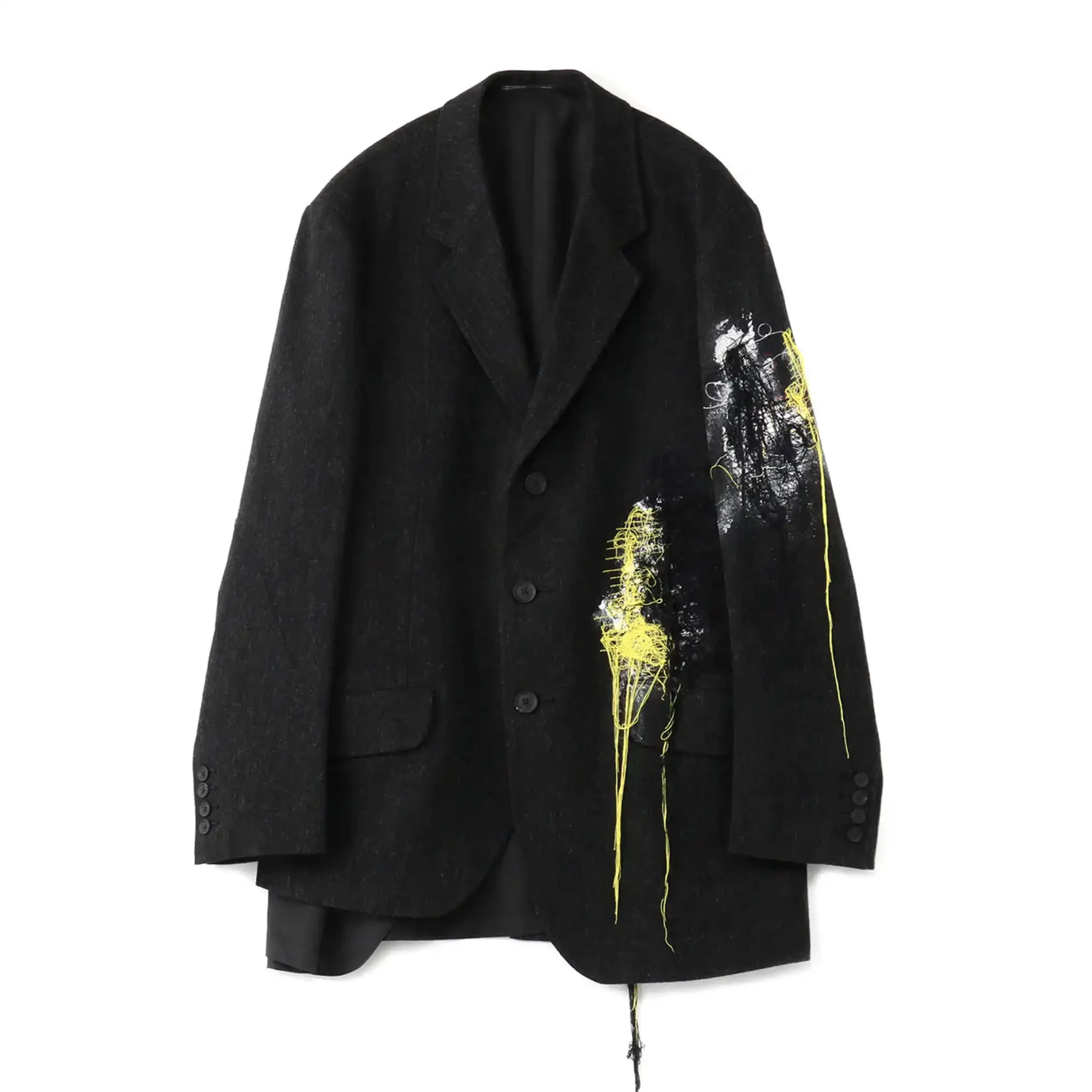 

YOJI OOAK шерстяной пиджак с вышивкой, нишевая повседневная куртка из чистой шерсти, мужской костюм