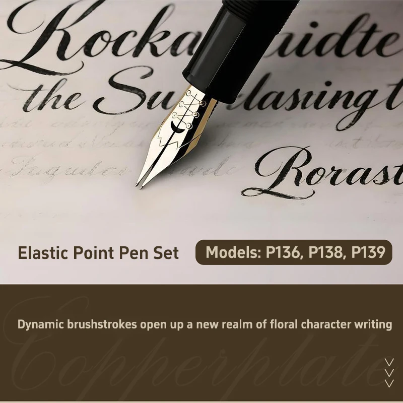 

MAJOHN P138 P139 Fountain Pen With Bendable Flexible Art Nib Soft Elastic Tip Floral Sketch Calligraphy Round Script Writing Pen