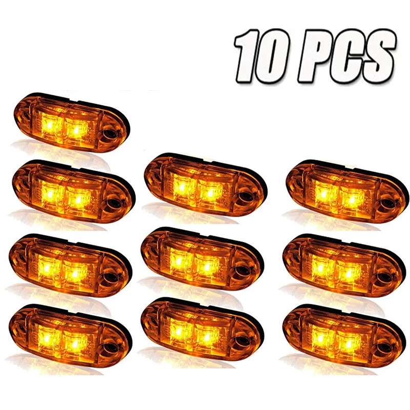 

10Pcs 12v Led Side Marker Warning Lights For Trailer Trucks Caravan Side Clearance Marker Light Led Lorry Amber Lamp