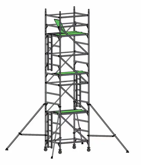 Andcha de torre de liga de alumínio leve com altura personalizável, andaime de construção sistemado, venda quente, fabricação direta