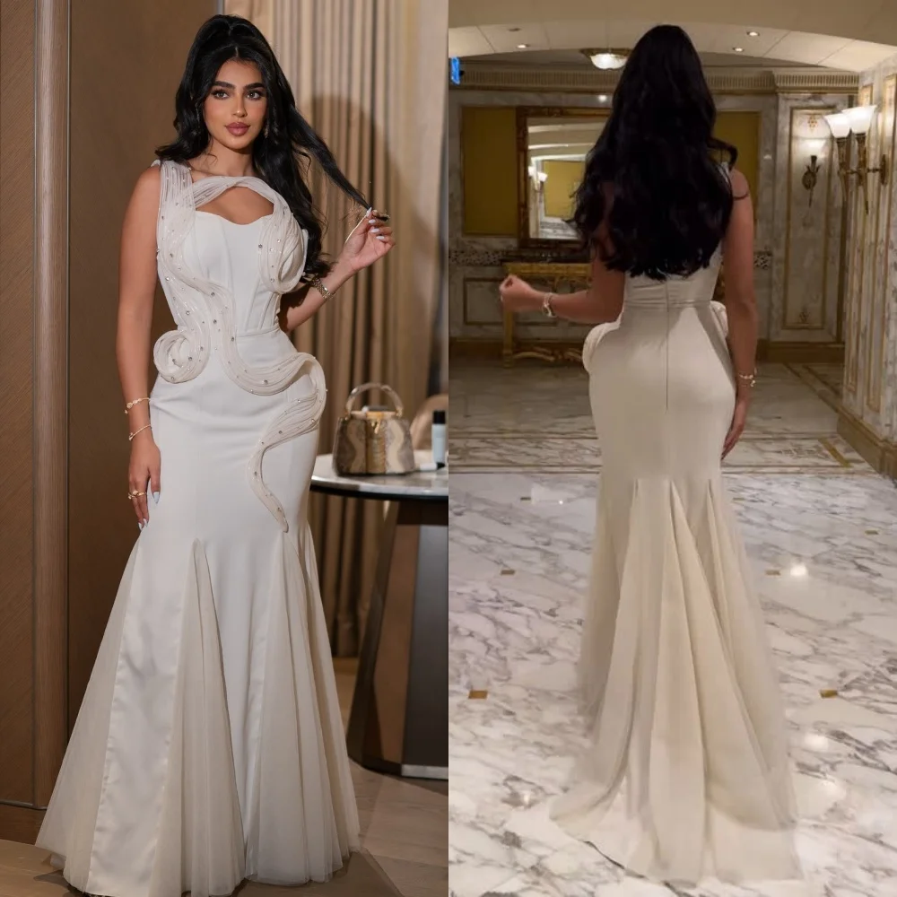 

Customized Modern Style Elegant Jersey Rhinestone Pleat Mermaid Off-the-shoulder Long Dresses Bespoke Occasion Dresses Classic