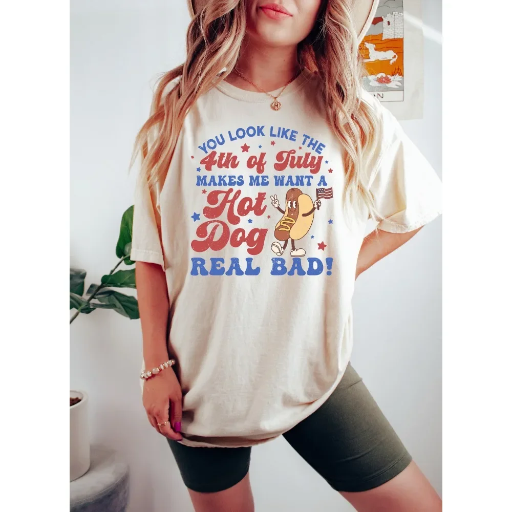 

4th of July Printed T Shirts to the Stars Quote Top Tee Fashion Casual Women Streetwear Short Sleeve Tops Female Short Sleeve