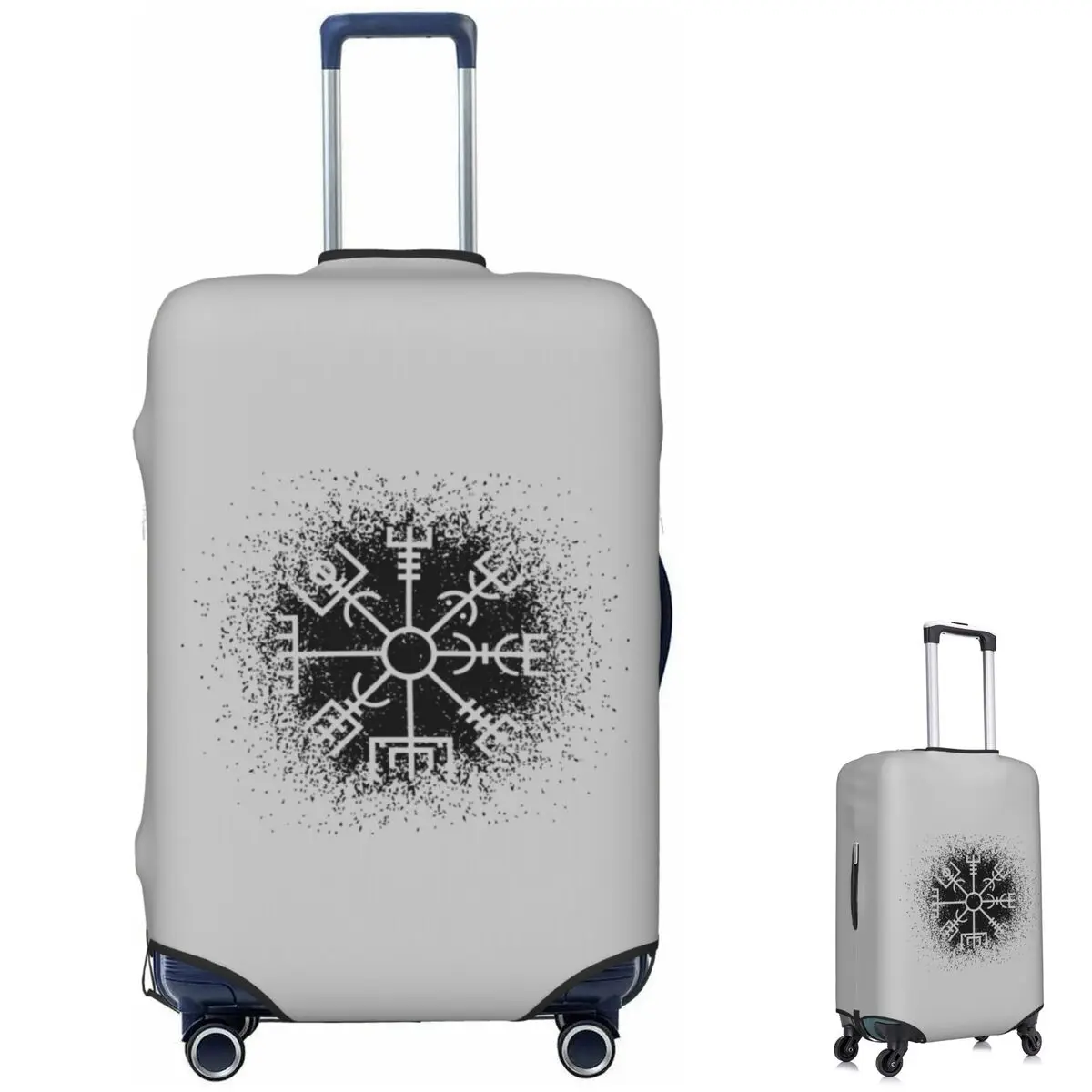 Vegvisir Viking Compass Norse Symbol Suitcase Cover Protection Elastic Travel Luggage Protector Covers for 18-32 Inch
