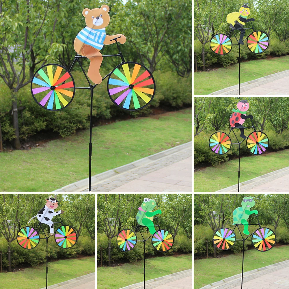 3D Large Animal Bee Windmill Wind Spinner Whirligig Yard Decorative Stakes Garden Outdoor Decoration Cartoon Children Toys