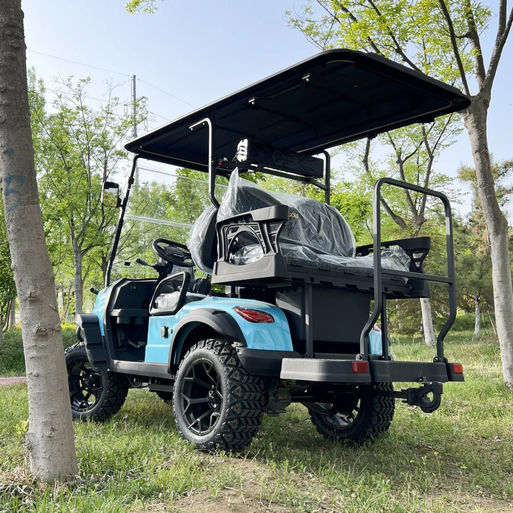 2026 Latest Design 4 Seater Electric Golf Cart 72V/48V Lithium Sound Bar Speaker Electric Golf Cart Club Car