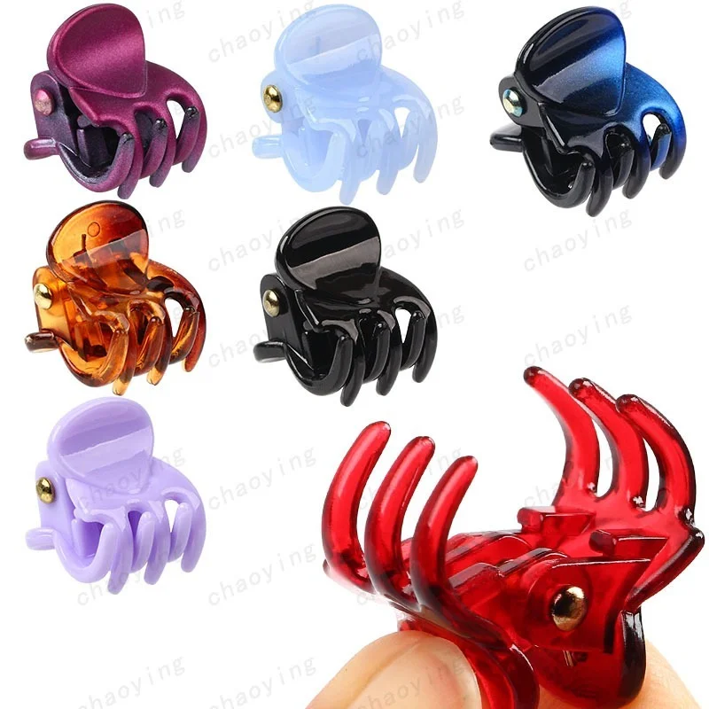 9 Stijl Kleurrijke Plastic Haarklauwen Klein Formaat Haarklemmen Klauw Klem Krab Mini Klauw Clips Voor Vrouwen Meisjes Chique Haaraccessoires