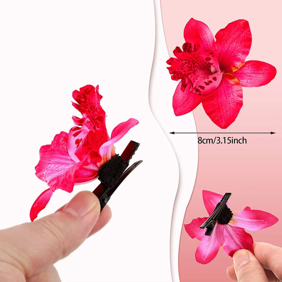 2Pcs Fashion Flowers Hair Clips Women Bohemia Bridal Orchid Hairpins Wedding Accessories Girls Barrette Beach Hair Accessories image 5