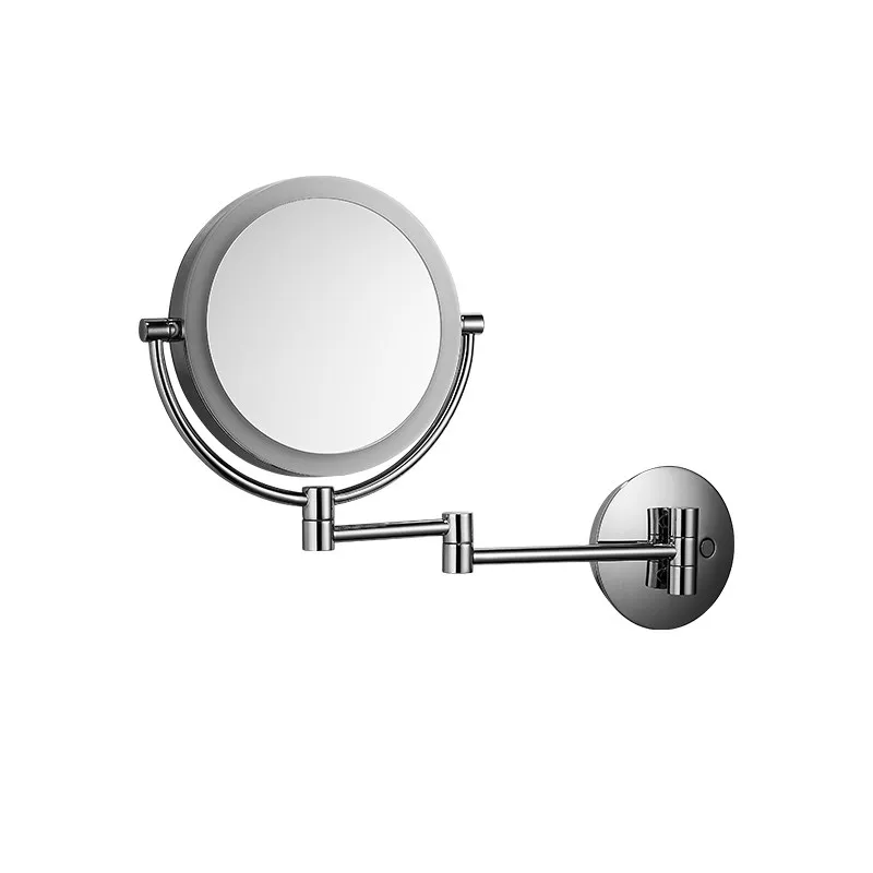 

Настенное косметическое зеркало для ванной комнаты в отеле, складное, телескопическое, двустороннее, с подсветкой