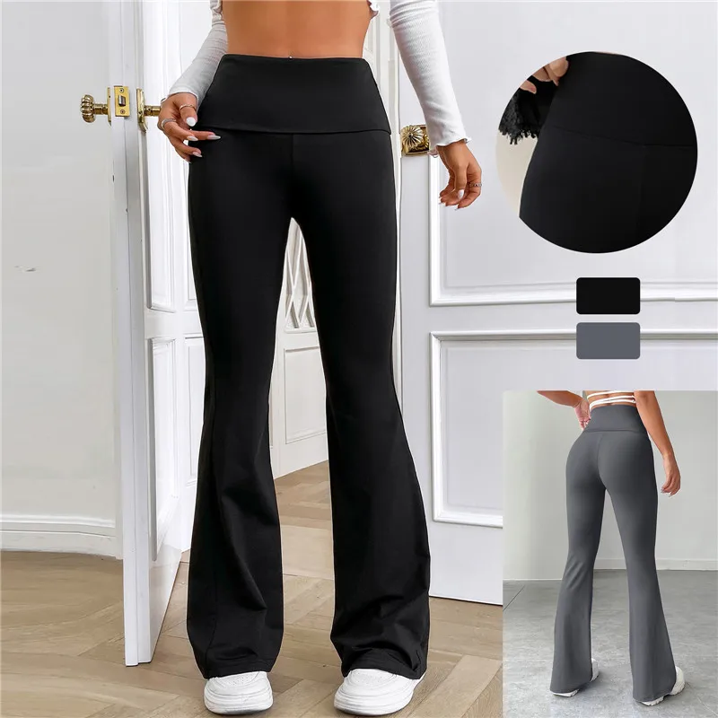 1PC High Waist Hip Lift Flared Pants Lulu Four-Sided Stretch Seamless Yoga Pants Professional Pilates Fitness Women Leggings