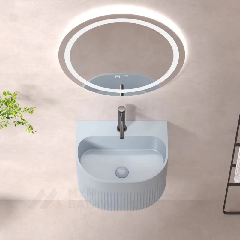 

Small apartment wash basin wall-mounted wash basin small bathroom artificial stone hotel homestay minimalist basin