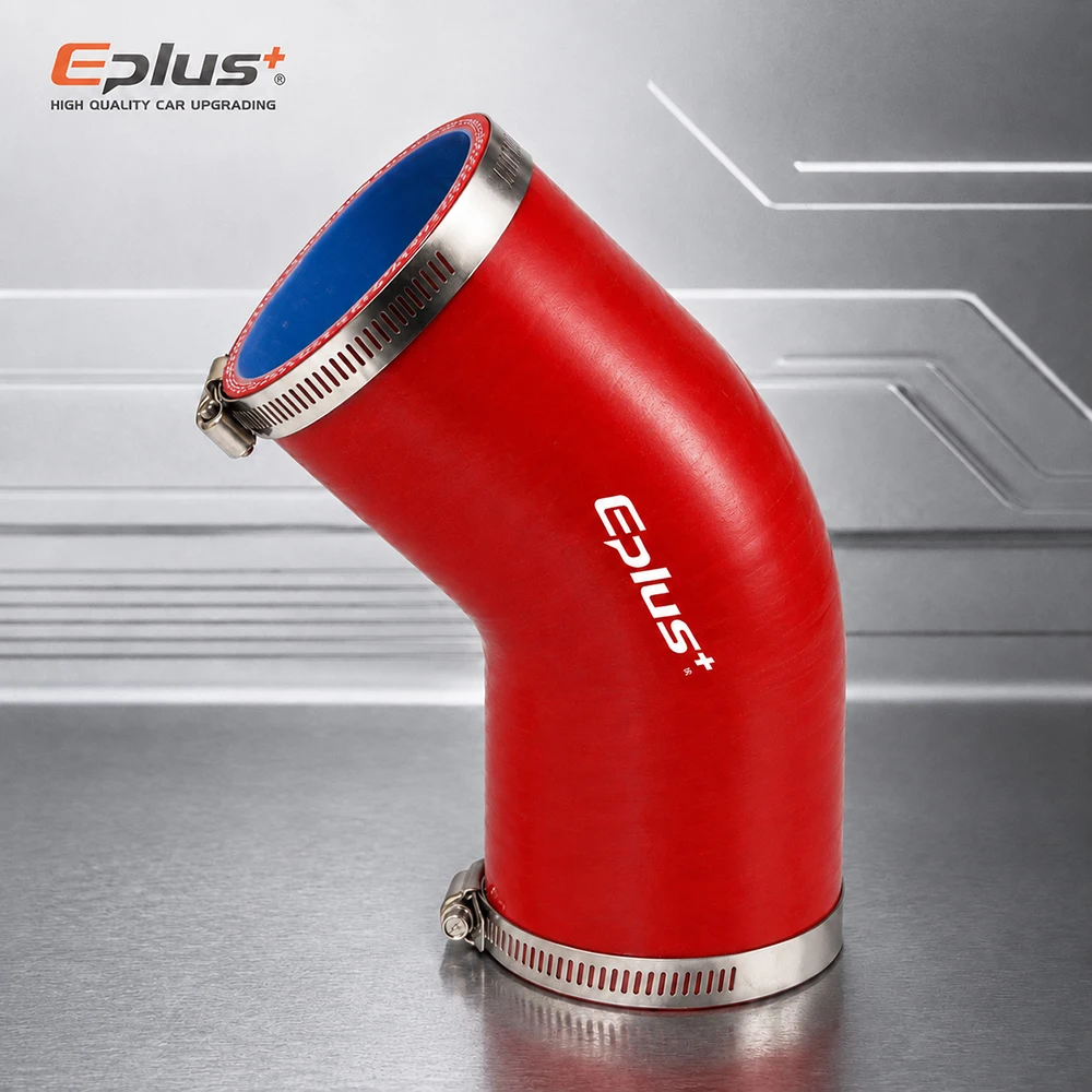 

Universal Red Silicone Tubing Hose 45 Degrees Pipe Coupler Car Intake Turbo Intercooler Silica Gel Hose Connector with Clamps