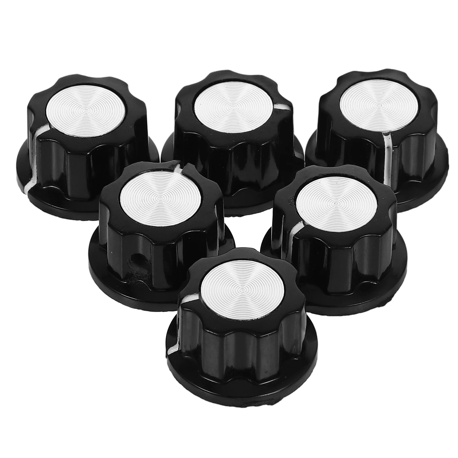 

6 Pcs Potentiometer Knob Cap Guitar Volume Control Knobs Effect Pedal Crystal Electric Tone Replacement Knob‘ Black Child