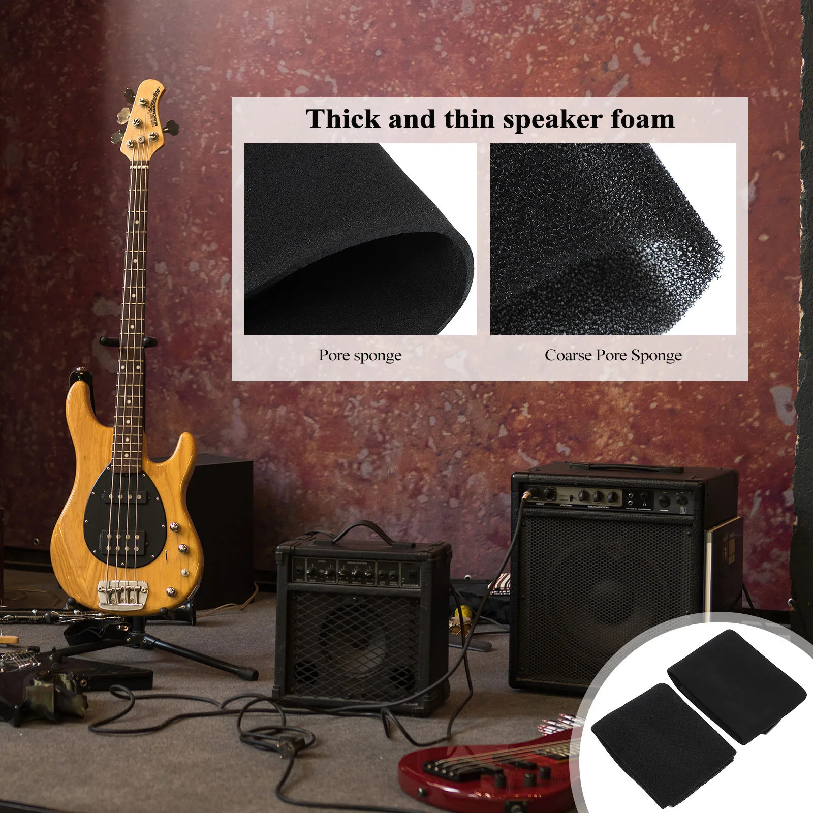 2 ورقة مكبر صوت شواء قماش مقاوم لدرجات الحرارة العالية، حصيرة خففت الصوت المتينة لمكبرات الصوت المسرحية، غطاء شبكي من القماش #1