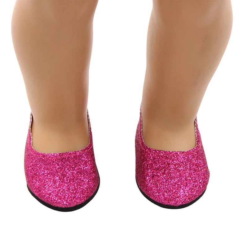 7 cm nieuwe mode baby pailletten pop schoenen handleiding canvas schoenen voor 43 cm poppen baby pasgeboren en 18 inch Amerikaanse poppen meisje cadeau