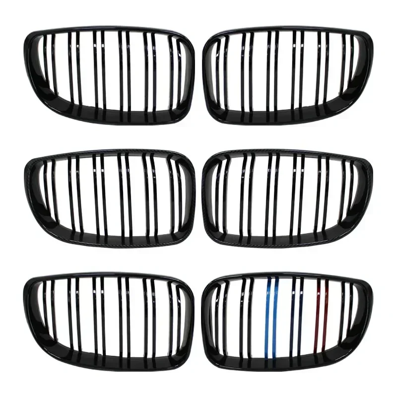 For BMW E81 E87 E82 E88 128I 130I 135I Selected 07-11 Dual Slats Double Line Grills Car Glossy Black Grill Front Kidney Grille view 3