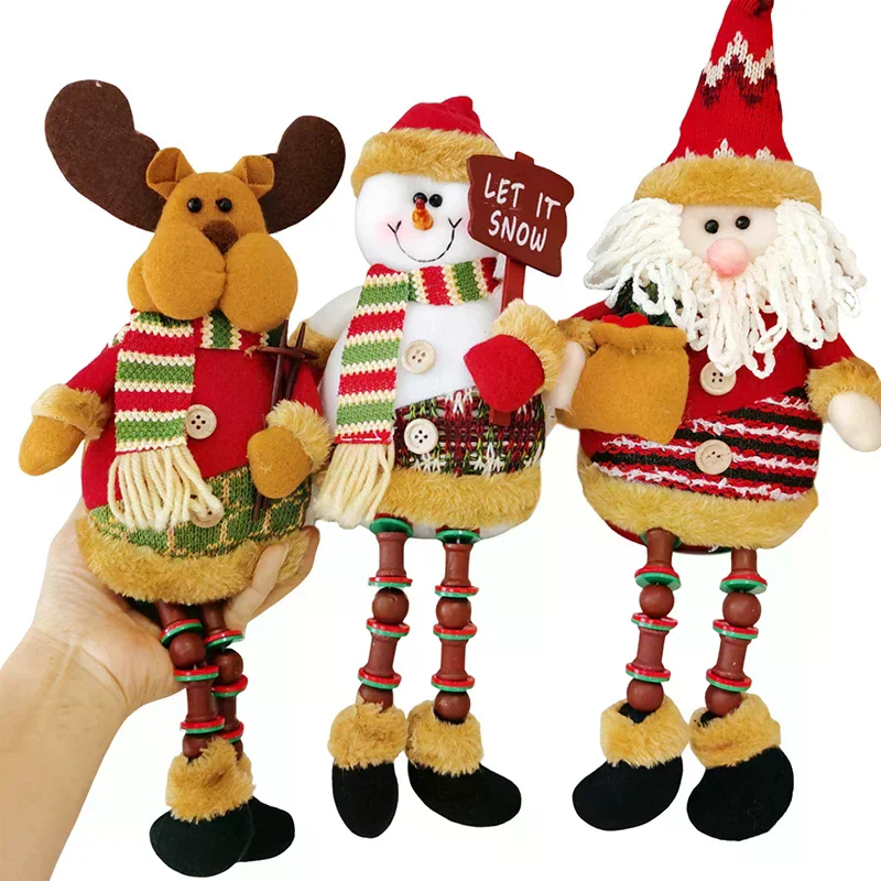 Nuevas muñecas de Navidad, decoración de árbol, adorno de Año Nuevo, Reno, muñeco de nieve, Papá Noel, muñeca sentada, decoración, Feliz Navidad