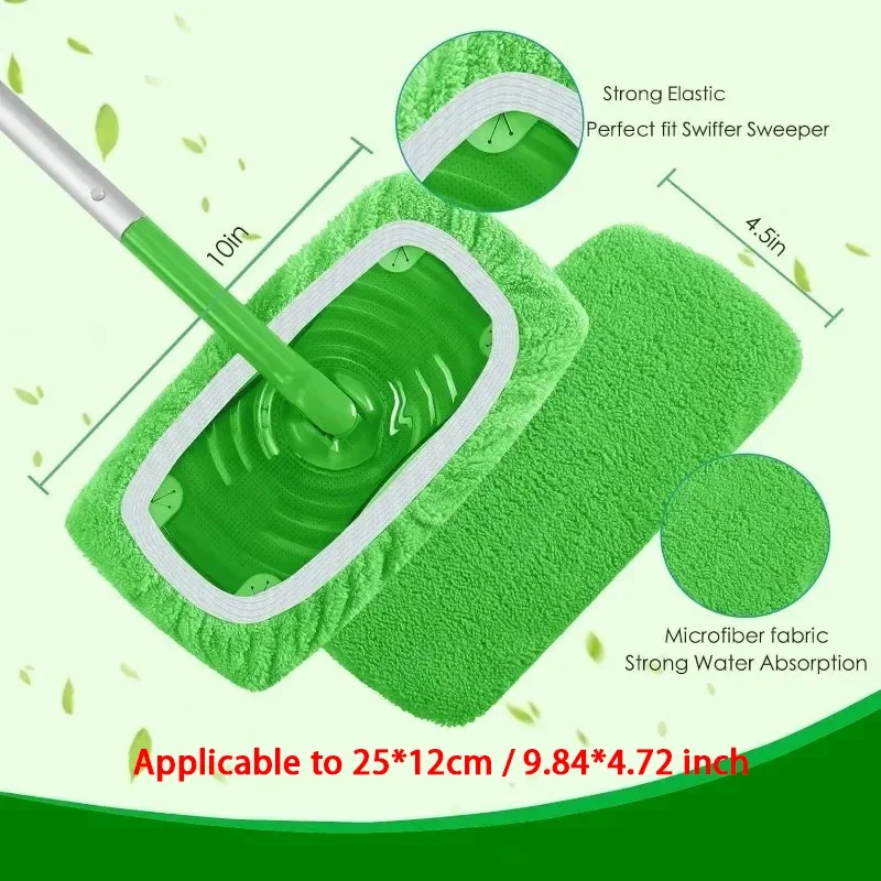 6pc Microfiber Mop Cloth Dry Cleaning Cloths Household Reusable Microfiber Mop Pads Replacement Washable Rag Towel