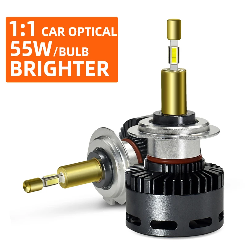 1:1 Car Optical Copper Pillar RD55 LED Headlight Bulbs 110W H1 H7 H4 H11 9005 HB3 9006 HB4 9012 HIR2 Altra Bright Auto Lights