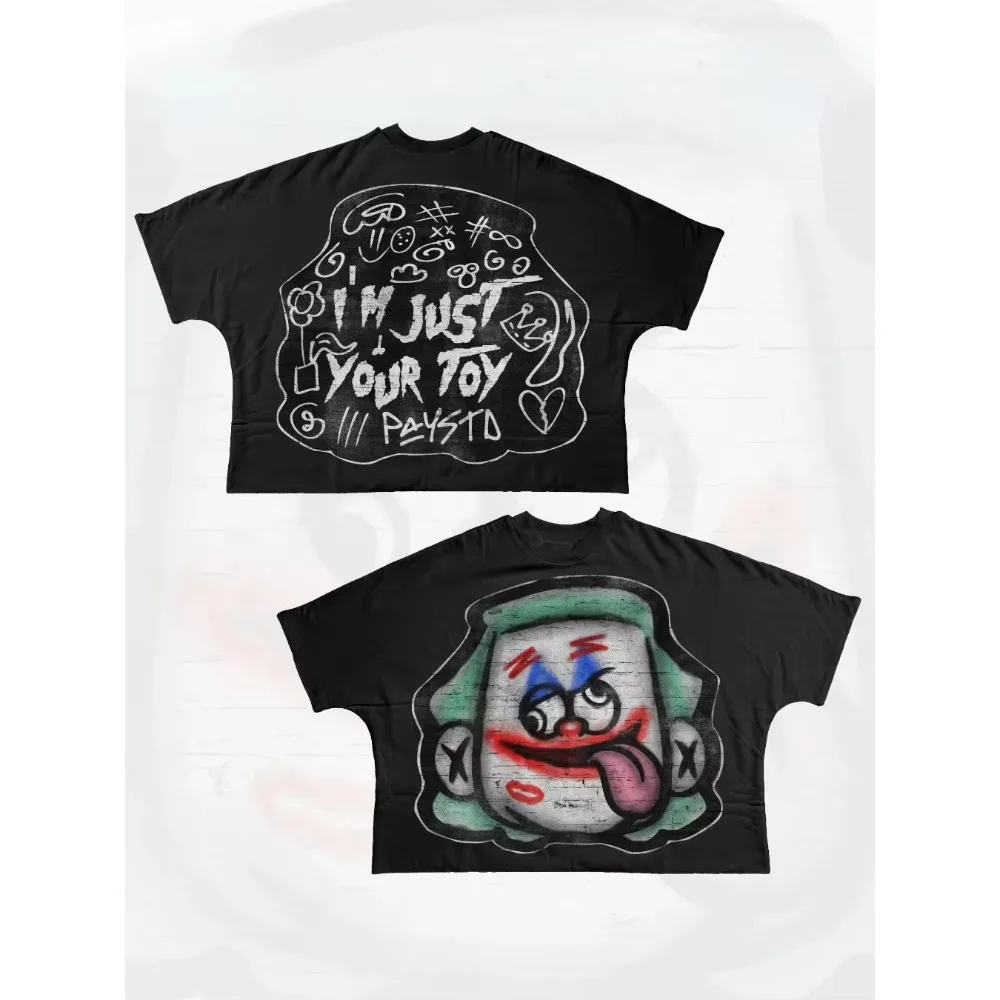 

Y2k Top Oversized Printed Graphic T Shirts Hip Hop Punk Men and Women Short Sleeved Cotton Tops Harajuku Retro Goth Streetwear
