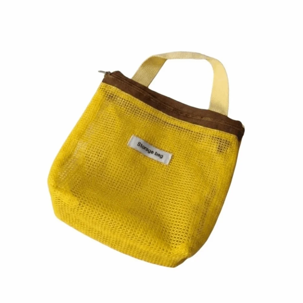 Bag Large Capacity Mesh Makeup Bag Transparent Breathable Toiletry Bag Drain Holes Macaron Color Shower Organizer Travel