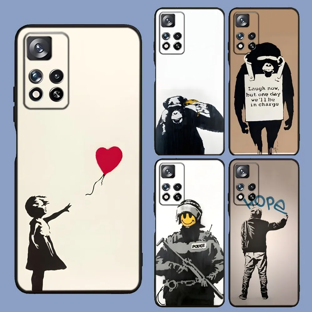 

Street Art Banksy Graffiti Phone Case For Samsung Galaxy A13,A21s,A22,A31,A32,A52,A53,A71,A80,A91 Soft Black Cover