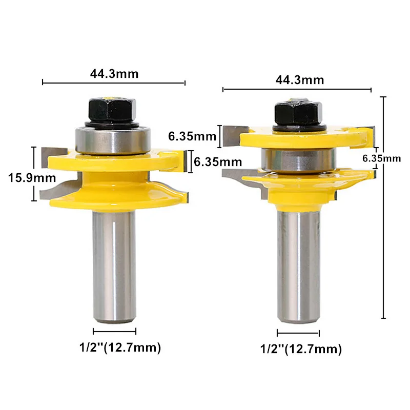 Woodworking milling cutter, small household mortise and tenon joint cutter, door frame board cutter, three piece set of tools