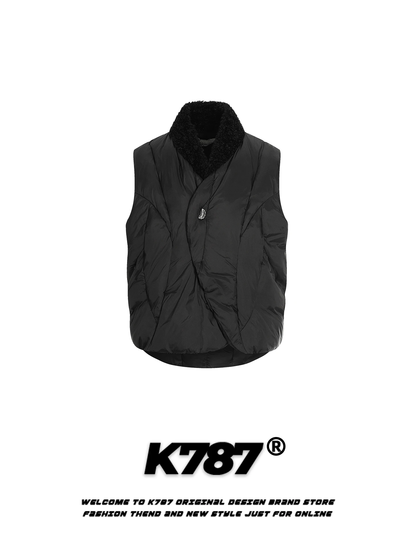 

K787 Американская ретро-куртка-жилет в стиле пэчворк, свободного кроя, теплая зимняя, унисекс, хлопковая, верхняя одежда