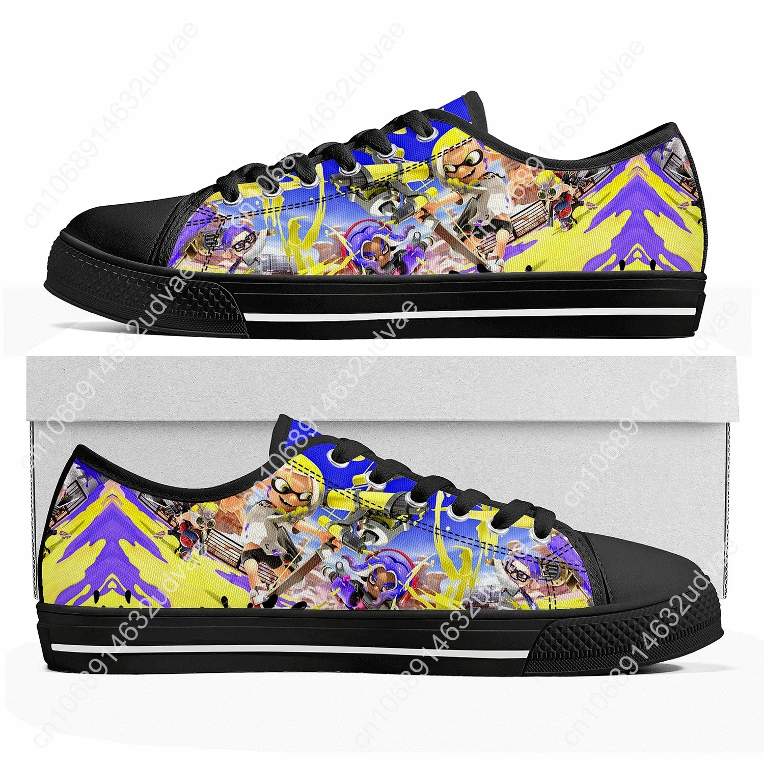 Splatoons Game Fan Low Top Sneakers Mens Womens Teenager High Quality Canvas Sneaker Casual Couple Shoes Custom Shoe