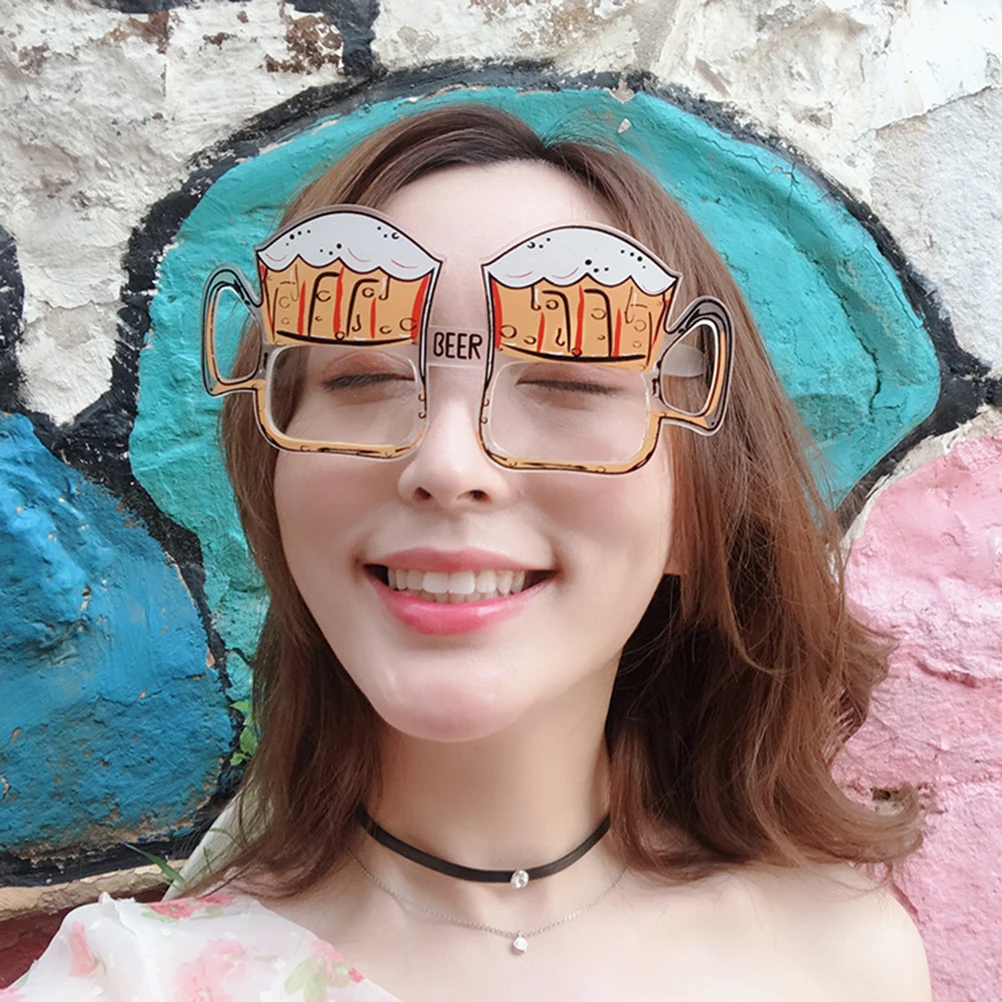 1 قطعة نظارات مضحكة نمط البيرة نظارات خفيفة الوزن لحفلة تنكرية الرقص حفلة التخرج كرنفال زي الدعامة ملحقات الحفلات #3