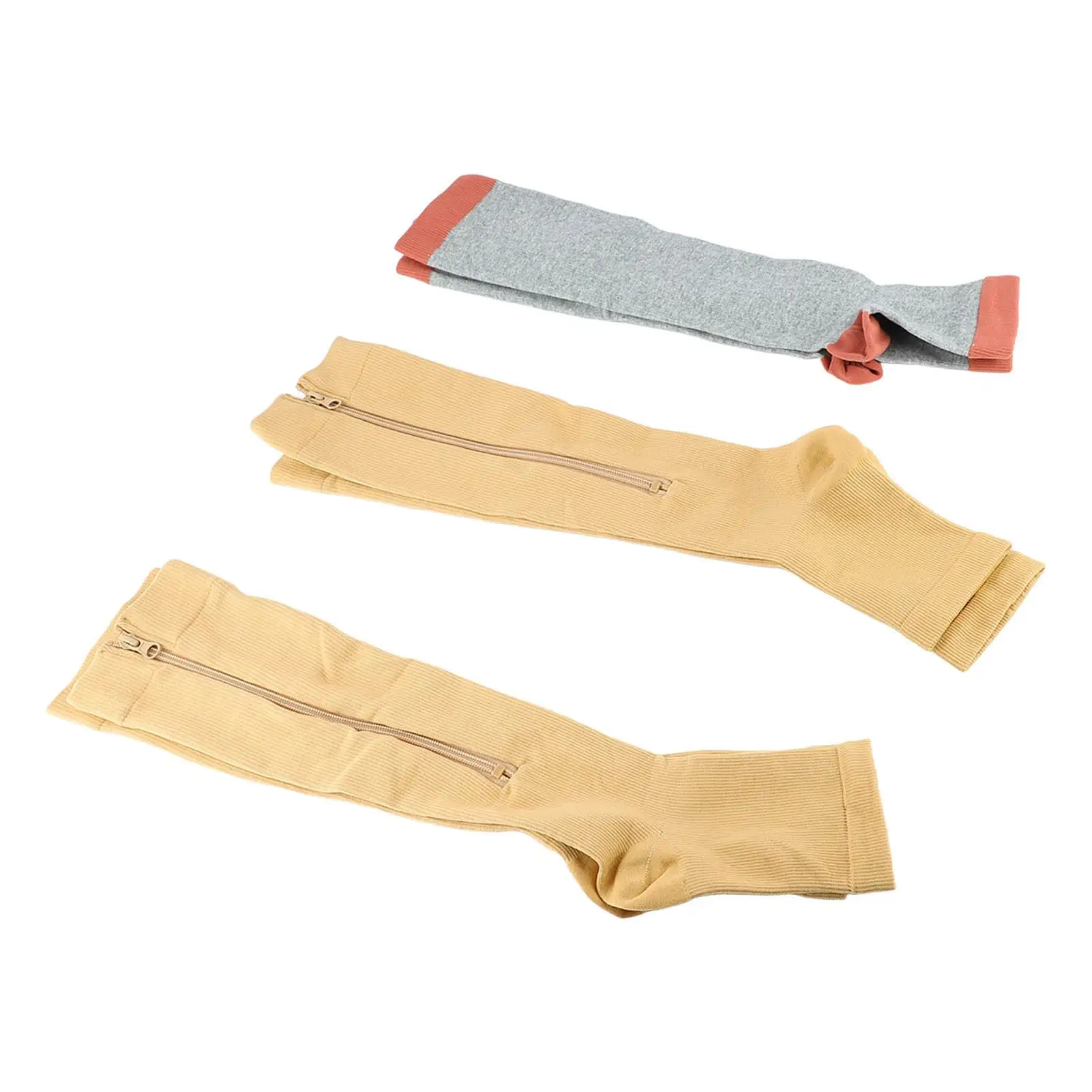 Chaussettes de compression avec fermeture éclair pour femme, amélioration musculaire, surpoids de vache, design doux et léger, course à pied