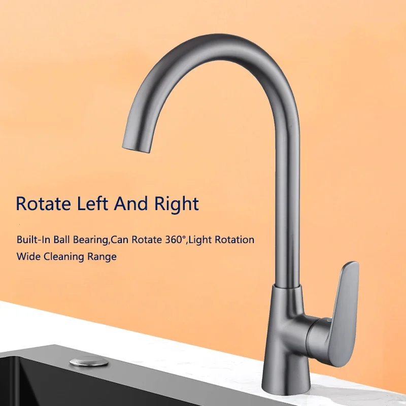 Gray Pull Out Kitchen Faucet Deck Mounted Flexible Hot And Cold Water Kitchen Sink Mixer Tap With Stream Shower Modes