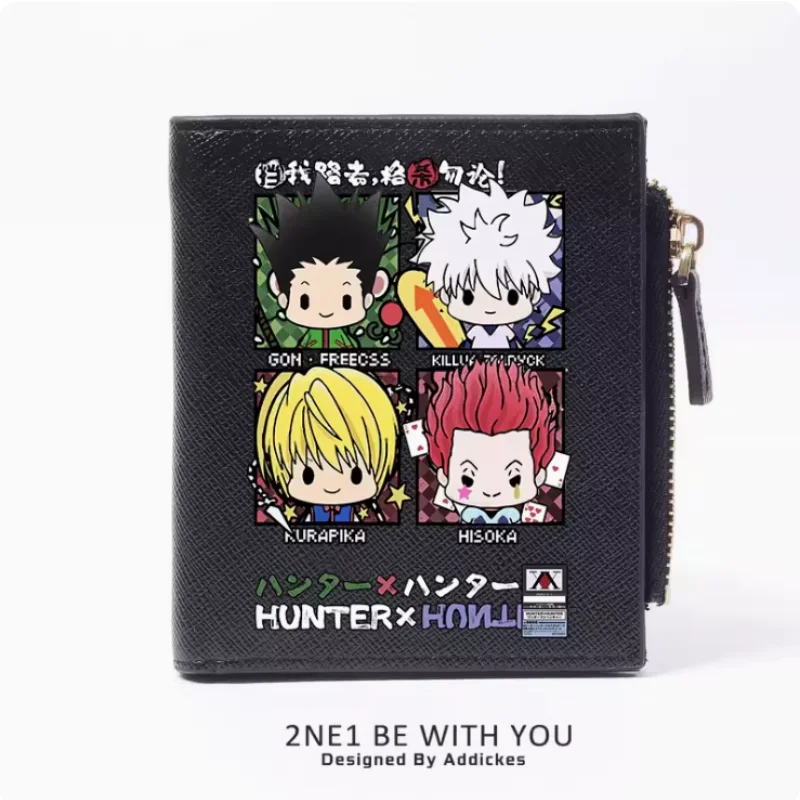 Anime HUNTER×HUNTER GON·FREECSS Killua Zoldyck Zipper Wallet Fold Bag Multi Card  Coin Pocket Holder Fashion Kids Wallets Gift