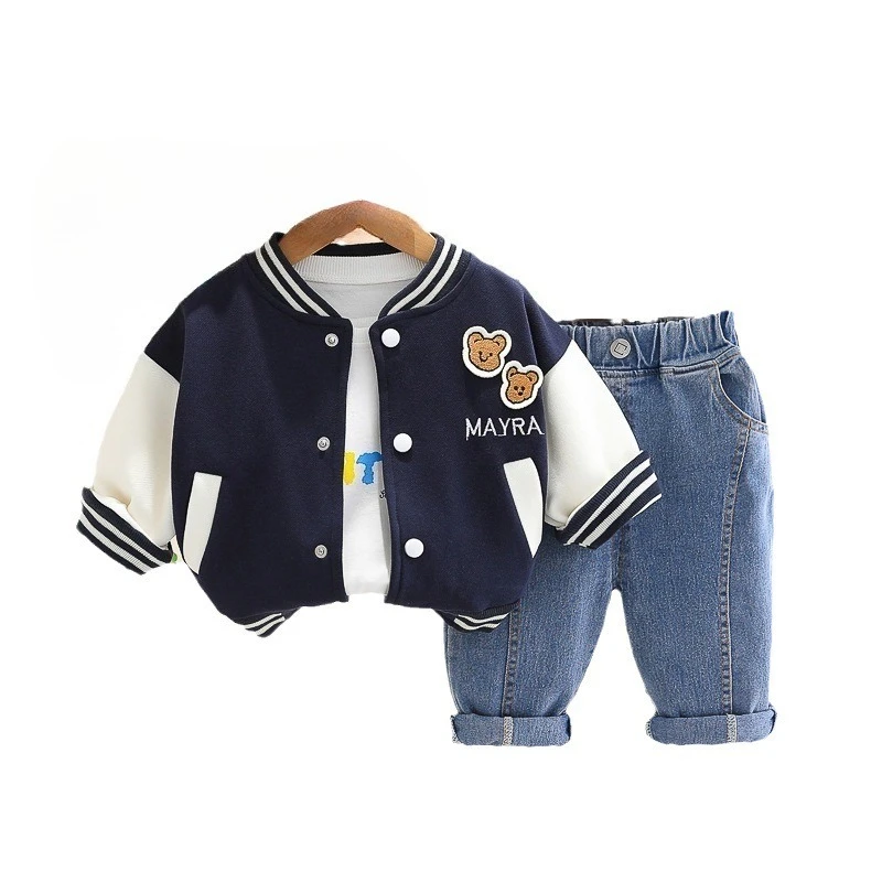 New Spring Autumn Fashion Baby Girls Clothes Suit Children Boys Jacket T-Shirt Pants 3Pcs/Sets Infant Clothing Kids Tracksuits - Image 6