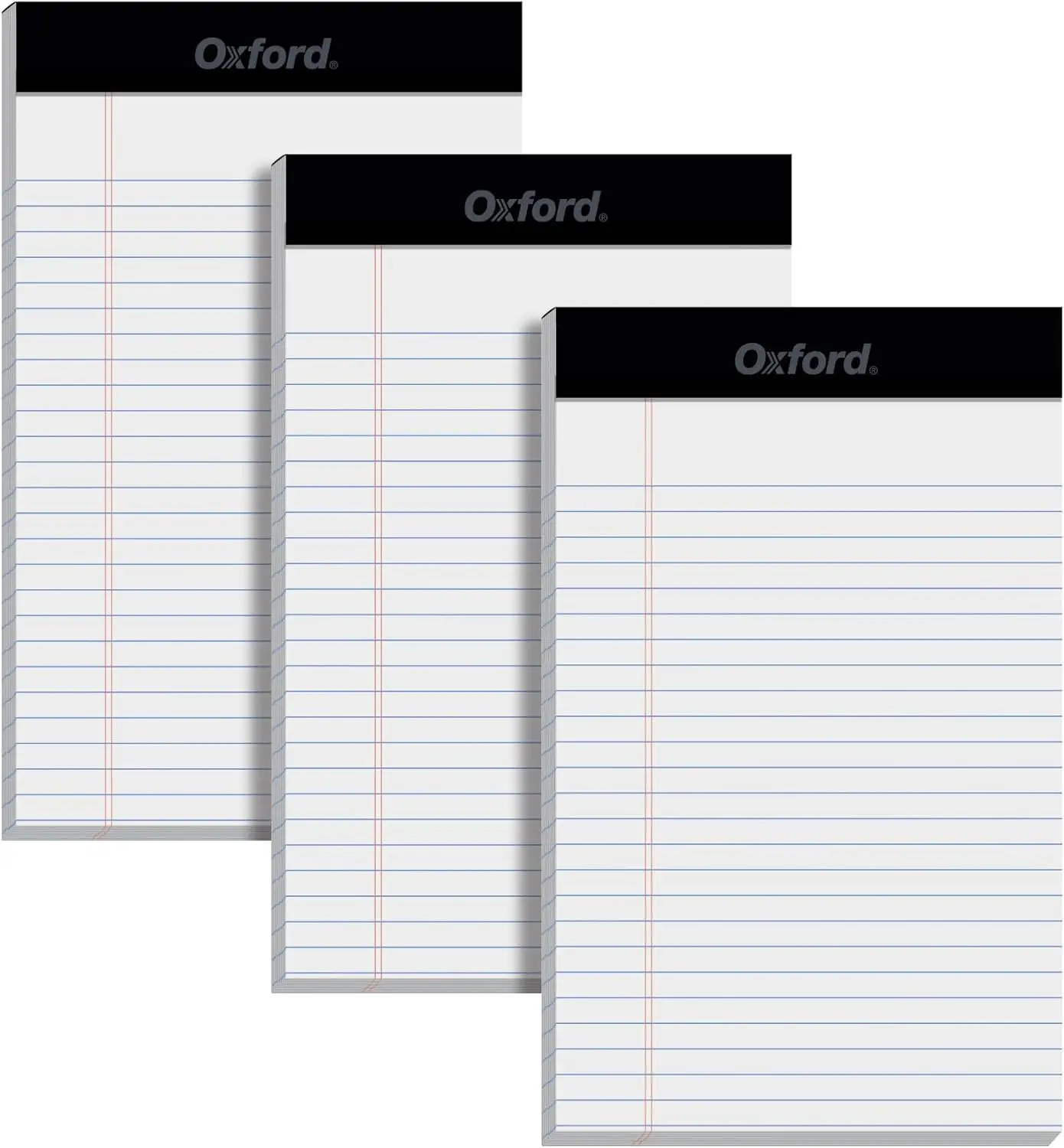 

Legal Pads 5x8 Inch, 3 Pack, Narrow Ruled Lined Paper for Notes, 50 Perforated Sheets Per Pad
