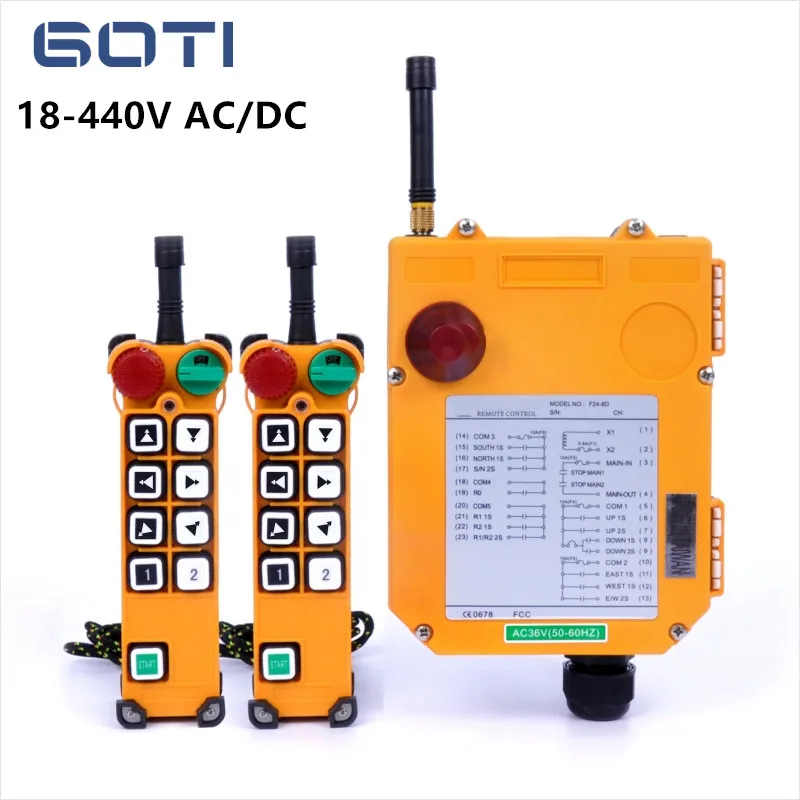 TELECRANE F24-8D 18-440 В переменного/постоянного тока, промышленный кран, пульт дистанционного управления, беспроводной 8 двухскоростных каналов для кранового подъемника