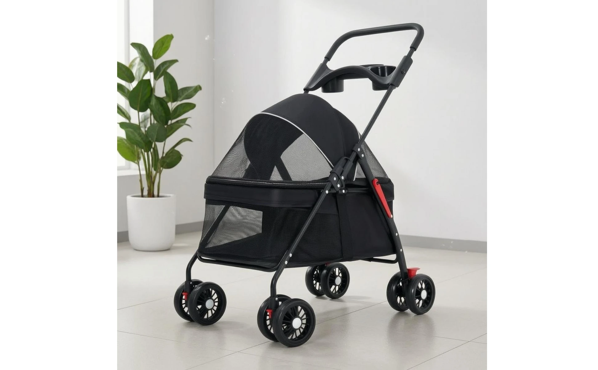 Foldable Pet Stroller Lightweight Feline and Dog Stroller Compact Ventilated for Cats, Outdoor Walking, Travel Foldable Pet Stroller Lightweight Feline and Dog Stroller Compact Ventilated for Cats, Outdoor Walking, Travel