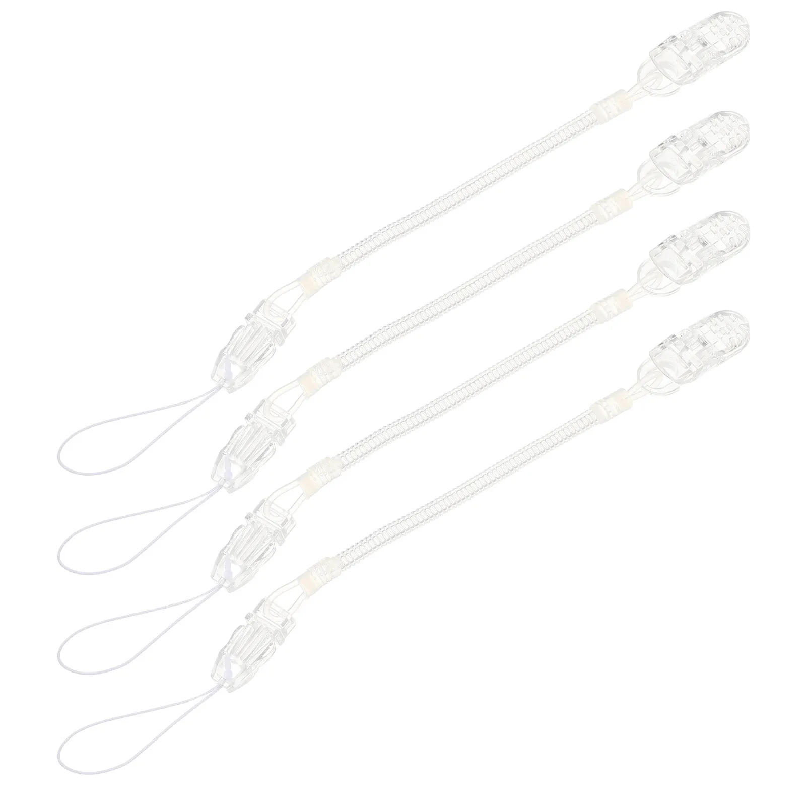 4Pcs Clear Pacifier Chain Baby Pacifier Holder Clip Lightweight Quick Release Transparent Replacement Rope for Newborn Boys