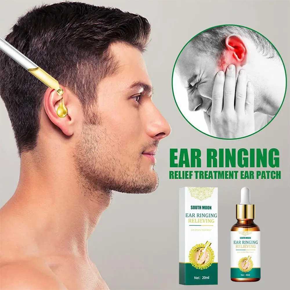 South Moon Ear Drops for Tinnitus Ear Ringing Relieving Deafness Ears Swelling Discharge Otitis Media Fluid Health Care 20ml