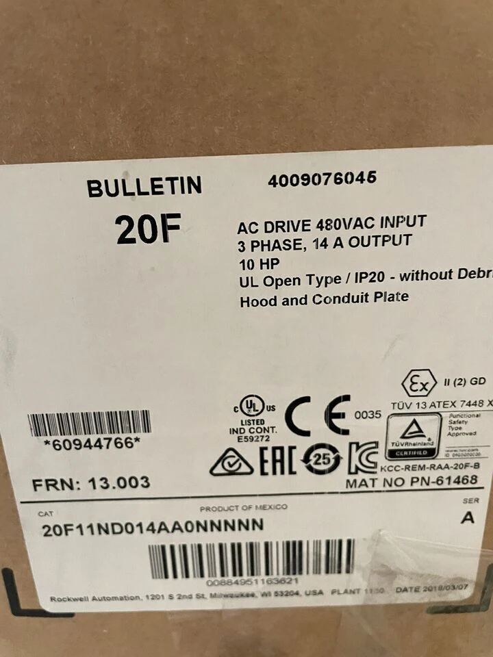 Delivery 14A 460V 10HP 753 kecepatan pengiriman-