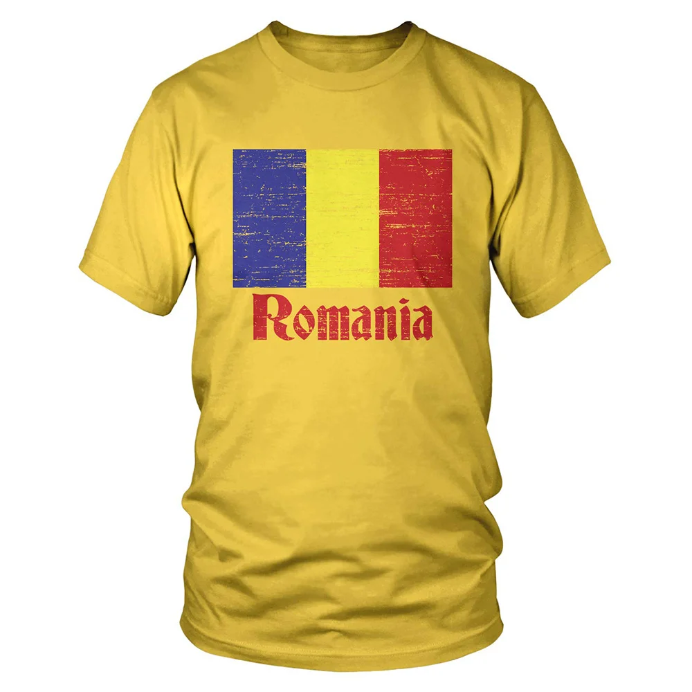 Romania Flag T-shirt Romanian Eagle Emblem Graphic T Shirt for Men Clothing Summer Casual Men's Short Sleeve Gym Sports Tops Tee