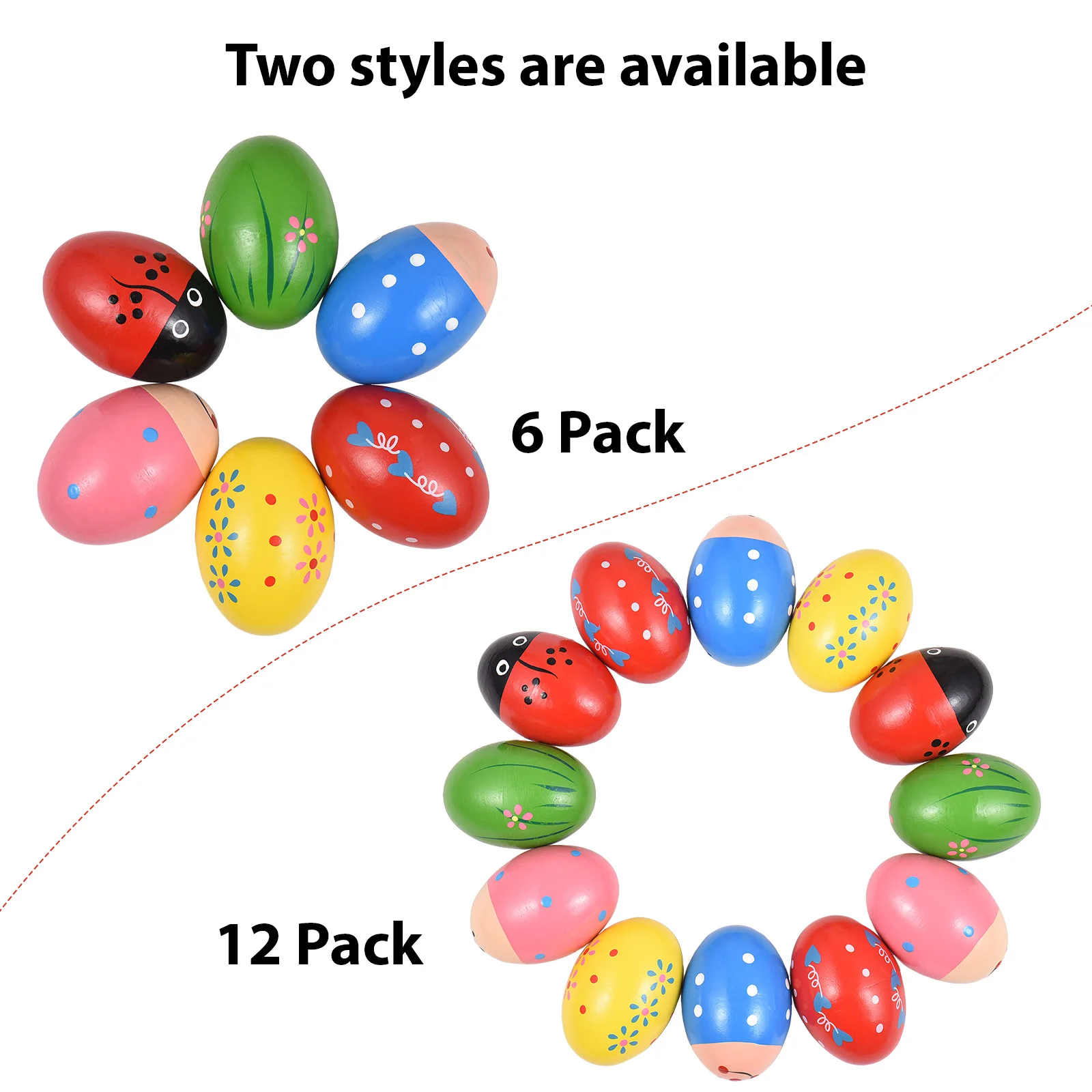 6/12 Pack Shake Egg Easter Egg Percussion Instrument Interesting Music Shake Eggs for DIY Painting Education Musical Learning