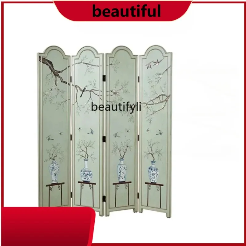 

Painted · American Light Luxury Solid Wood Screen Home Small Apartment Art Design Screen home decoration accessories H