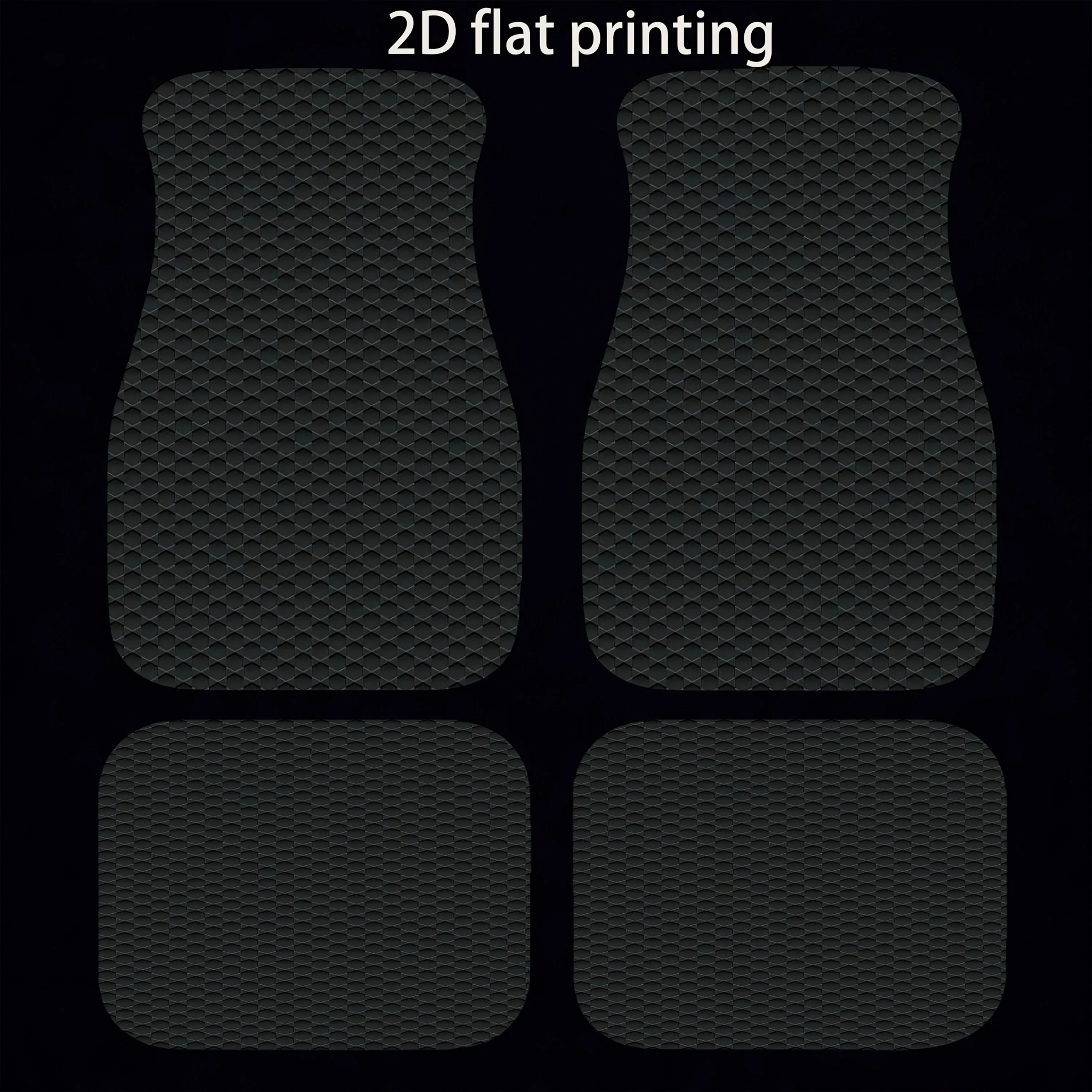 Set Of 4, Adorable Black Car Floor Mats With Calf Print Design, Complete Coverage For All Seasons, Easy To Clean Trunk Mats, XPE