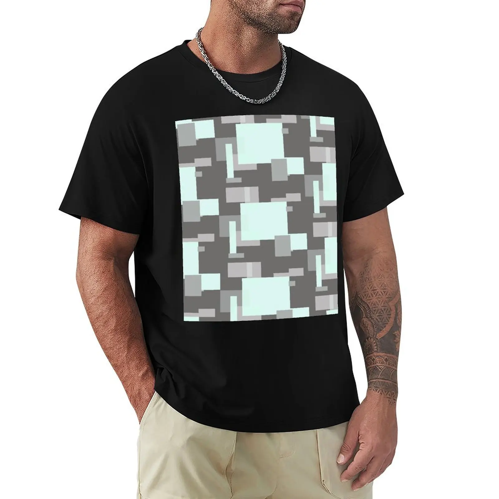 Mint Minimalism with Charcoal T-Shirt Big Size Simple T-Shirt