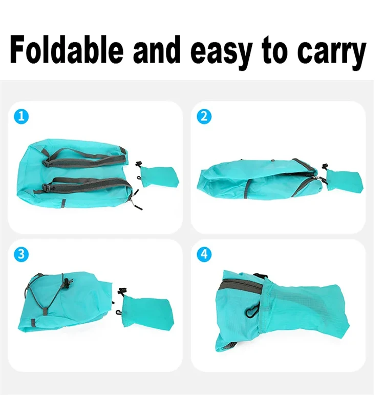 Neuer Unisex-Rucksack, leicht, faltbar, mehrfarbig, Outdoor-Rucksack, Frühlingsmode, Mini-Einkaufstasche – Detail 3